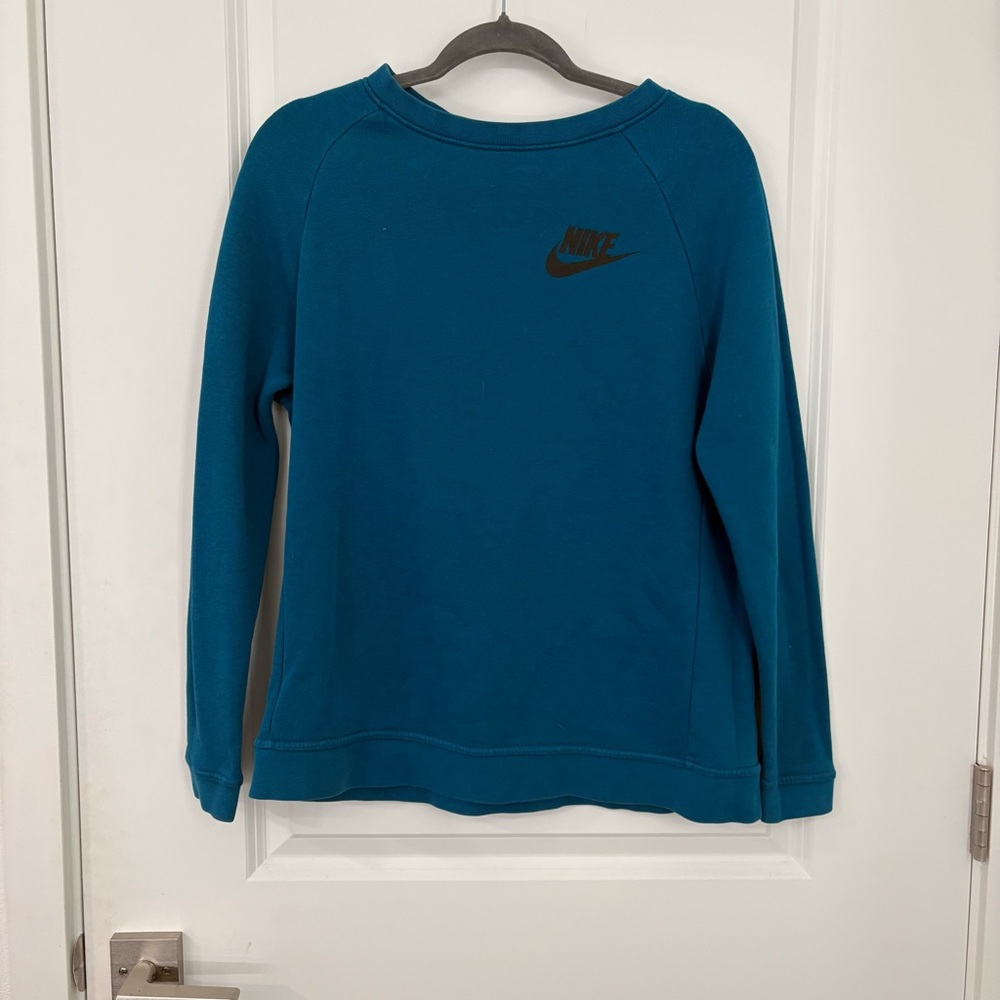 Nike Sportswear Rally Women's Crew Sweatshirt Blue/Green 826662-391 Size Medium